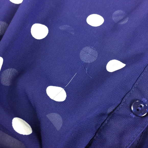 Bongo Polka Dot Print Tie Front Button Down Top - Picture 3 of 8
